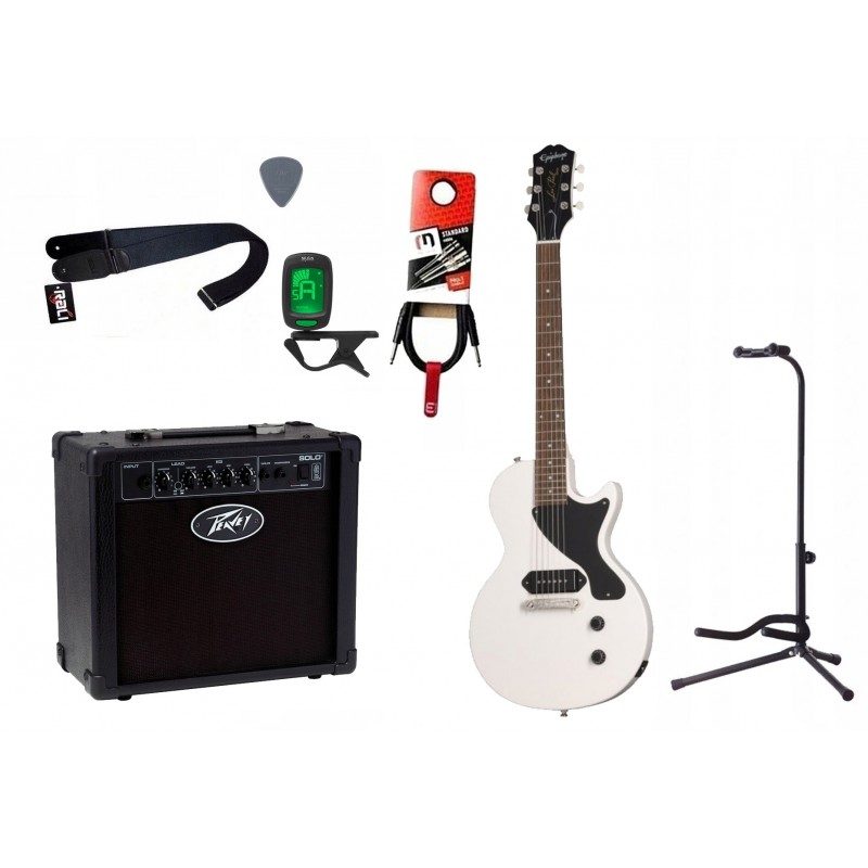 Gitara elektryczna Epiphone Billie Joe Armstrong Les Paul Junior Classic + wzmacniacz 12W + tuner + statyw w zestawie Gitara elektryczna Epiphone Billie Joe Armstrong Les Paul Junior Classic + wzmacniacz 12W + tuner + statyw w zestawie