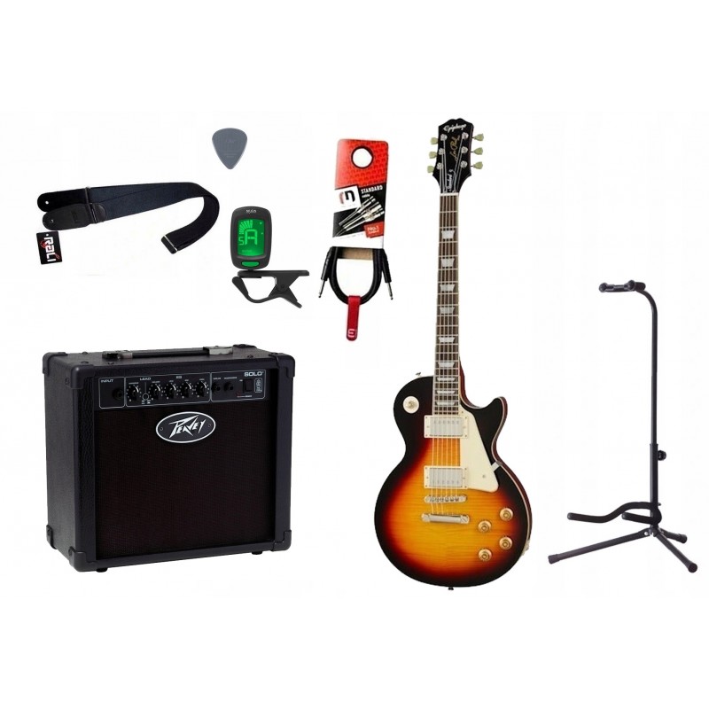 Gitara elektryczna Epiphone Les Paul Standard 50's + wzmacniacz 12W + tuner + statyw w zestawie Gitara elektryczna Epiphone Les Paul Standard 50's + wzmacniacz 12W + tuner + statyw w zestawie