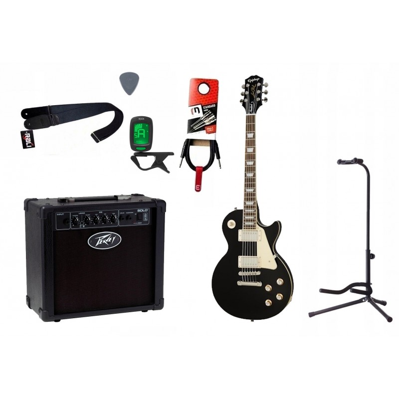 Gitara elektryczna Epiphone Les Paul Standard 60's + wzmacniacz 12W + tuner + statyw w zestawie Gitara elektryczna Epiphone Les Paul Standard 60's + wzmacniacz 12W + tuner + statyw w zestawie