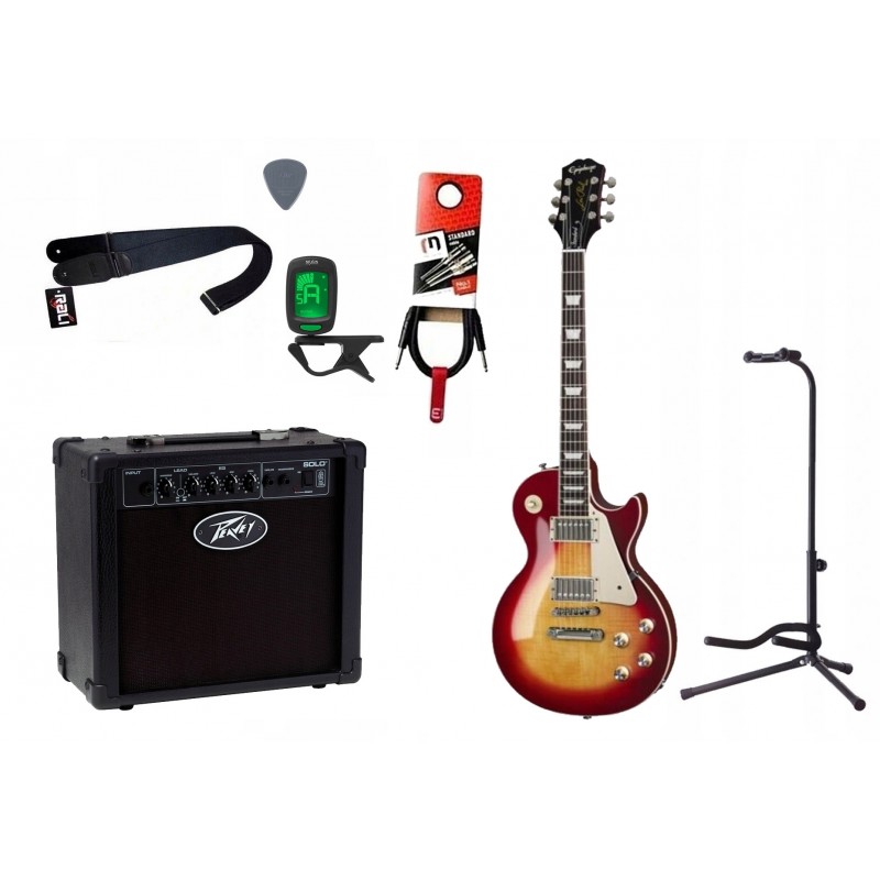 Gitara elektryczna Epiphone Les Paul Standard 60's + wzmacniacz 12W + tuner + statyw w zestawie Gitara elektryczna Epiphone Les Paul Standard 60's + wzmacniacz 12W + tuner + statyw w zestawie