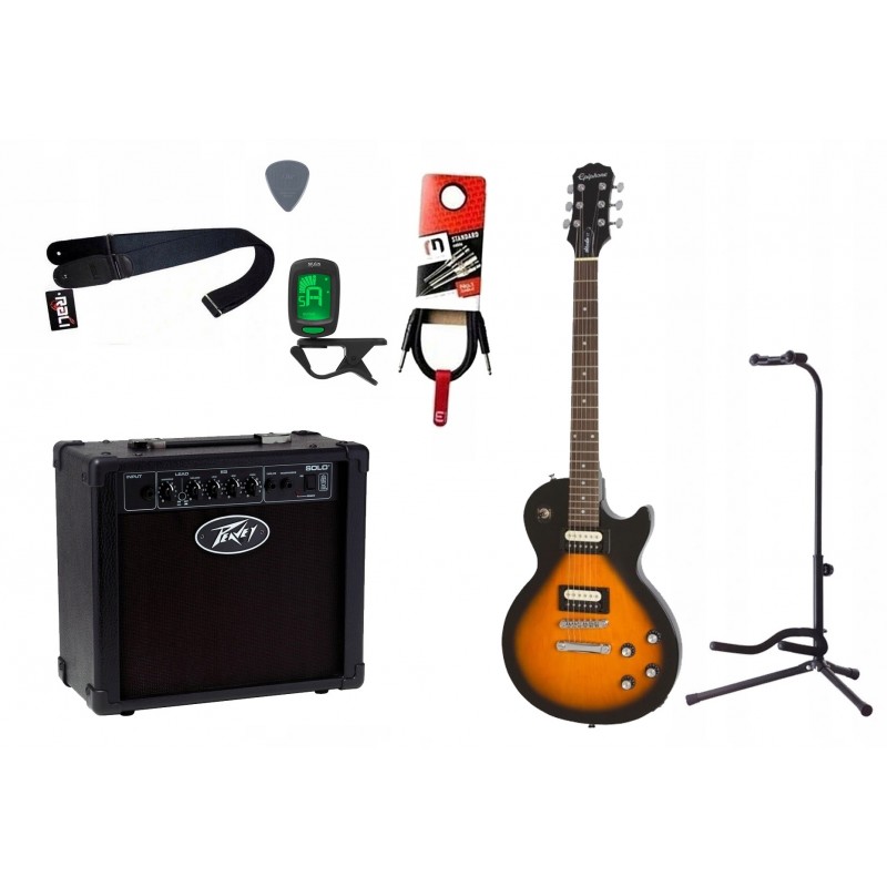 Gitara elektryczna Epiphone Les Paul Studio E1 + wzmacniacz 12W + tuner + statyw w zestawie Gitara elektryczna Epiphone Les Paul Studio E1 + wzmacniacz 12W + tuner + statyw w zestawie