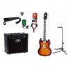 Gitara elektryczna Epiphone SG Modern Figured + wzmacniacz 12W + tuner + statyw w zestawie Gitara elektryczna Epiphone SG Modern Figured + wzmacniacz 12W + tuner + statyw w zestawie