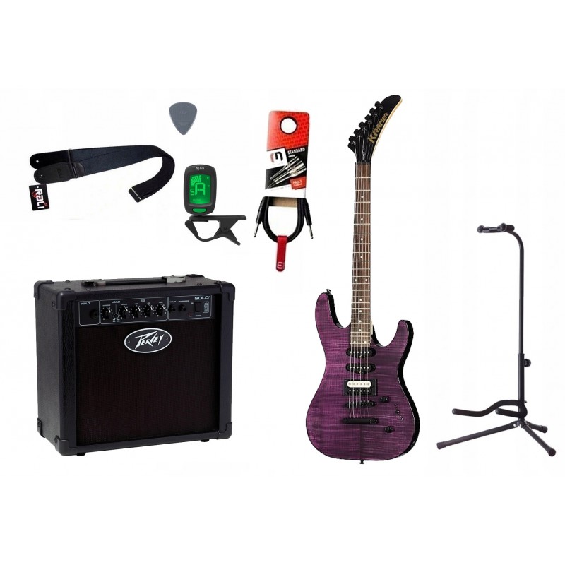 Gitara elektryczna Kramer Striker HSS ST + wzmacniacz 12W + tuner + statyw w zestawie