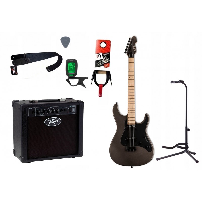 Gitara elektryczna LTD SN-200HT CHMS + wzmacniacz 12W + tuner + statyw w zestawie