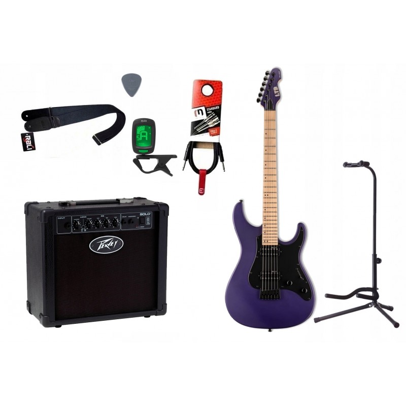 Gitara elektryczna LTD SN-200HT DMPS + wzmacniacz 12W + tuner + statyw w zestawie