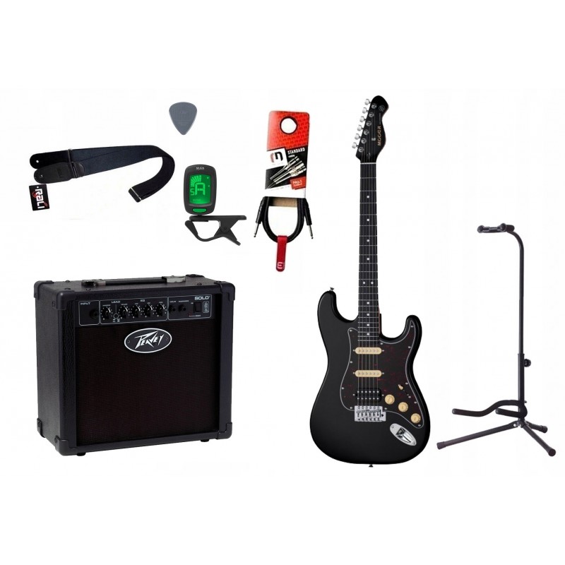 Gitara elektryczna Mooer MSC10 Pro Guitar + wzmacniacz 12W + tuner + statyw w zestawie