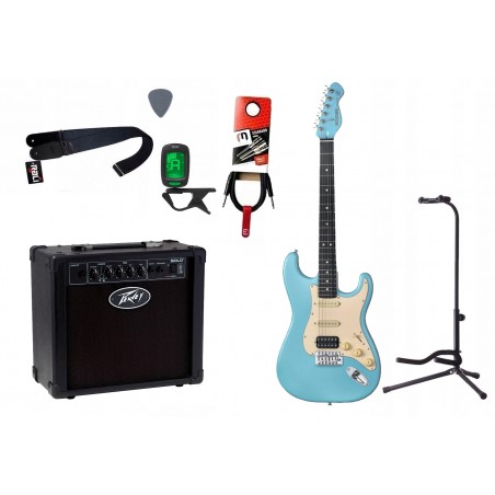 Gitara elektryczna Mooer MSC10 Pro Guitar + wzmacniacz 12W + tuner + statyw w zestawie