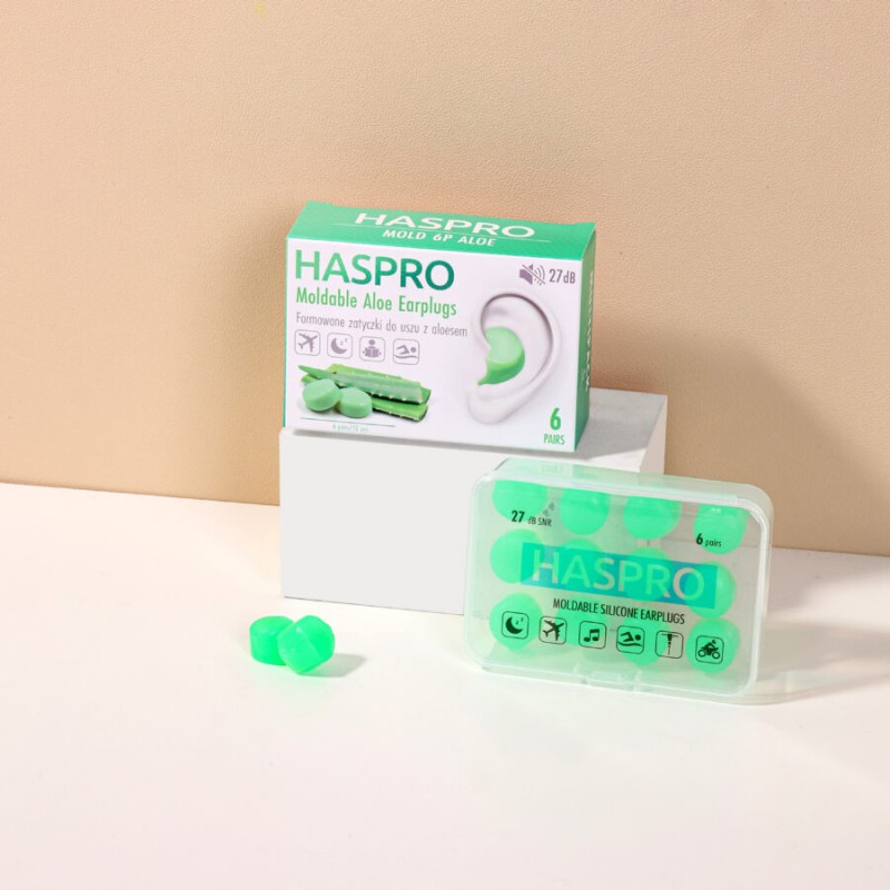 Haspro Mold 6P Aloe - Formowane zatyczki do uszu z aloesem