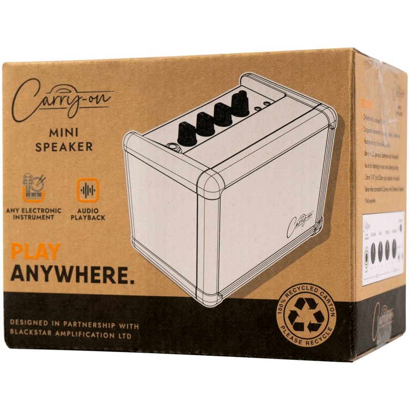 Blackstar Carry-On Mini Speaker - Wzmacniacz kompaktowy o mocy 3W Blackstar Carry-On Mini Speaker - Wzmacniacz kompaktowy o mocy 3W