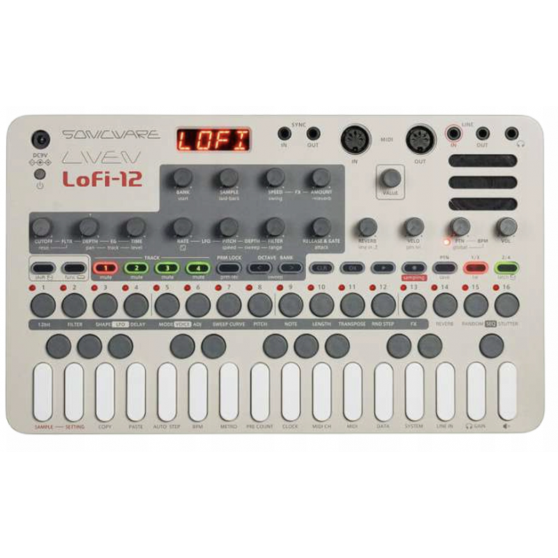 Sonicware Liven Lofi-12 Sampler Lo-fi GrooveBox - 1 - Samplery, Grooveboxy - Sampler Lo-fi GrooveBox Sonicware Liven Lofi-12, 6b