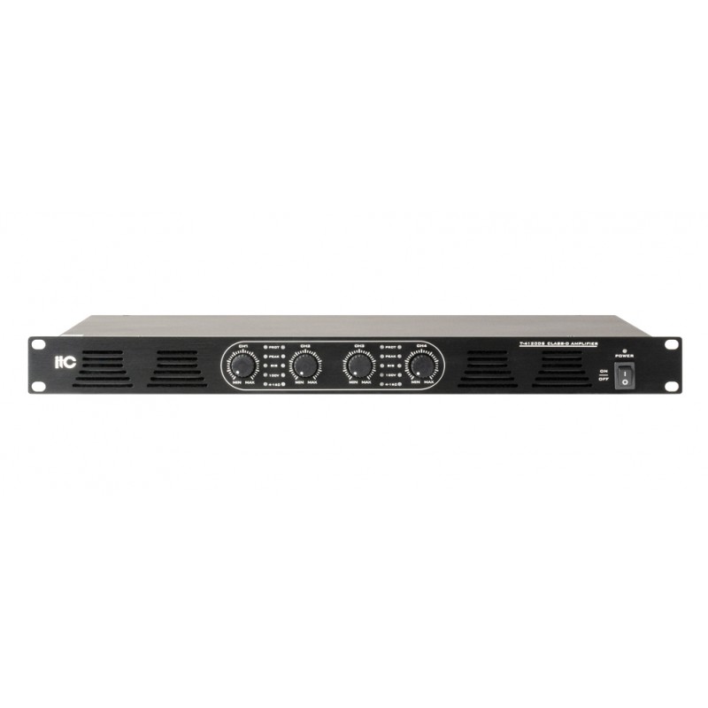 ITC Audio T-4120DSA - Wzmacniacz mocy 4 x 120W - 1 - Wzmacniacze instalacyjne - Profesjonalny, poczwórny wzmacniacz mocy PA dost ITC Audio T-4120DSA - Wzmacniacz mocy 4 x 120W - 1 - Wzmacniacze instalacyjne - Profesjonalny, poczwórny wzmacniacz mocy PA dost