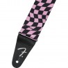 Fender Wavy Checkerboard Pink - Pasek gitarowy