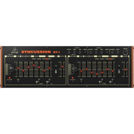 Behringer SYNCUSSION SY-1 - Syntezator analogowy perkusyjny - 1 - Syntezatory - Podwójny analogowy syntezator perkusyjny Classic