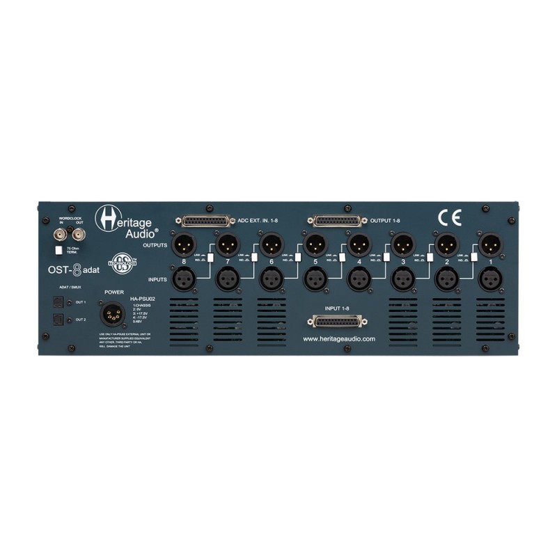 Heritage Audio OST-8 ADAT - Obudowa rack dla modułów serii 500 z wyjściem ADAT Heritage Audio OST-8 ADAT - Obudowa rack dla modułów serii 500 z wyjściem ADAT