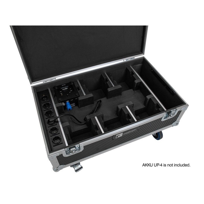 Roadinger Flightcase 6x AKKU UP-4 QCL Spot QuickDMX MK2 - Skrzynia transportowa Roadinger Flightcase 6x AKKU UP-4 QCL Spot QuickDMX MK2 - Skrzynia transportowa