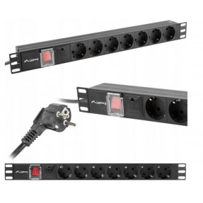 Lanberg RACK PDU 19" 1U 16A 7x 230V PL 2M - listwa zasilająca - 1 - Zasilacze sieciowe - Listwa zasilająca  rack PDU 19" 1U 16A 