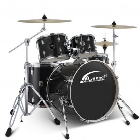 Asanasi BF301-Black Zestaw perkusyjny - 1 - Perkusje akustyczne - Zestaw perkusyjny Asanasi BF301-Black, bęben basowy 22 x 16", 