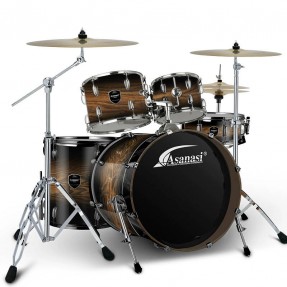 Asanasi BF301-Brown Zestaw perkusyjny - 1 - Perkusje akustyczne - Zestaw perkusyjny Asanasi BF301-Brown, bęben basowy 22 x 16", 