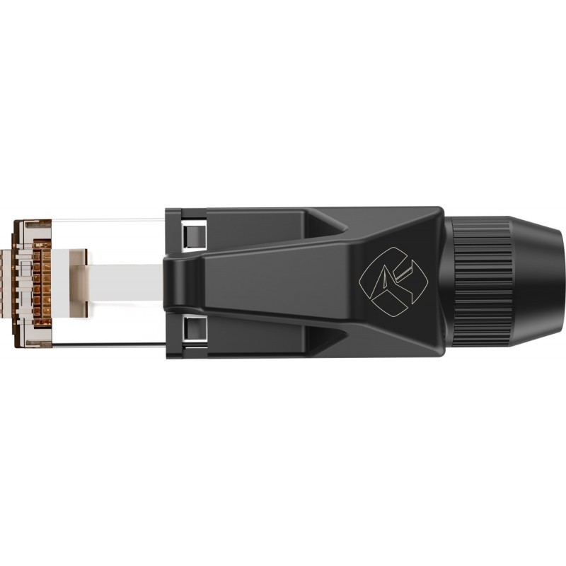 Roxtone RJ45C5E-PH-BK - Wtyk typu RJ45 z osłoną Roxtone RJ45C5E-PH-BK - Wtyk typu RJ45 z osłoną