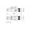 Roxtone RJ45C5E-PH-WT - Wtyk typu RJ45 z osłoną
