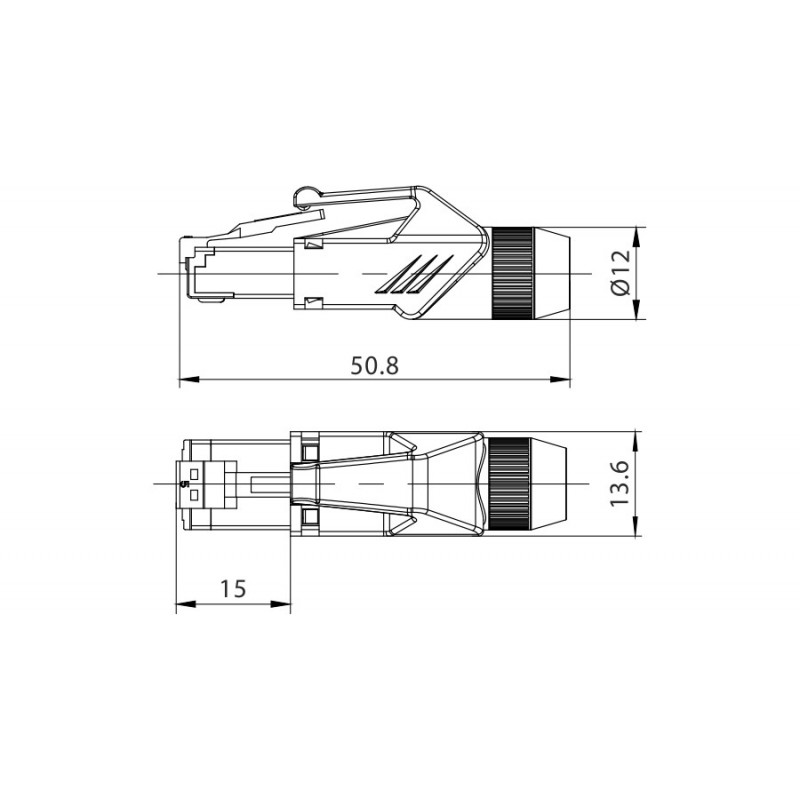 Roxtone RJ45C5E-PH-RD - Wtyk typu RJ45 z osłoną Roxtone RJ45C5E-PH-RD - Wtyk typu RJ45 z osłoną