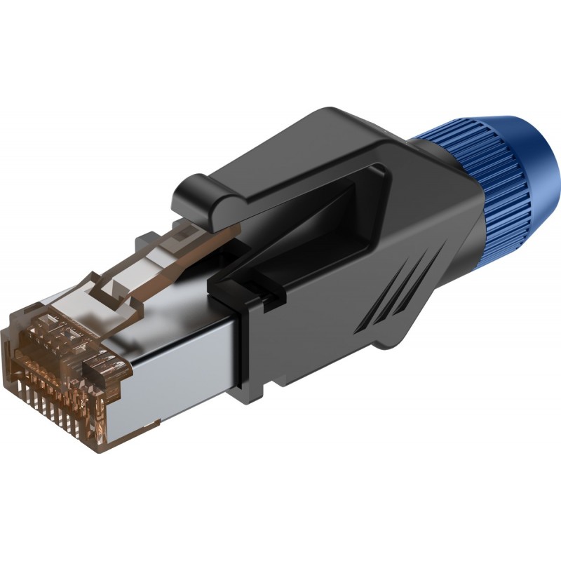 Roxtone RJ45C5E-PH-BU - Wtyk typu RJ45 z osłoną Roxtone RJ45C5E-PH-BU - Wtyk typu RJ45 z osłoną