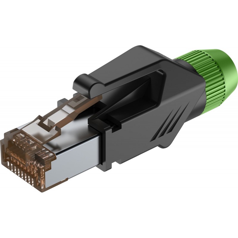 Roxtone RJ45C5E-PH-GN - Wtyk typu RJ45 z osłoną Roxtone RJ45C5E-PH-GN - Wtyk typu RJ45 z osłoną