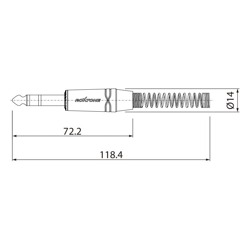 Roxtone RJ3PP-NN - Wtyk typu Jack 6.3mm stereo Roxtone RJ3PP-NN - Wtyk typu Jack 6.3mm stereo