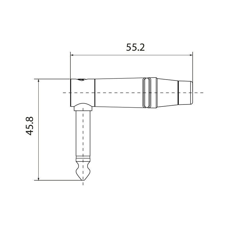 Roxtone RJ2RPP-BK-NN - Wtyk typu Jack kątowy mono Roxtone RJ2RPP-BK-NN - Wtyk typu Jack kątowy mono