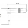 Roxtone RJ2RPP-BK-NN - Wtyk typu Jack kątowy mono Roxtone RJ2RPP-BK-NN - Wtyk typu Jack kątowy mono