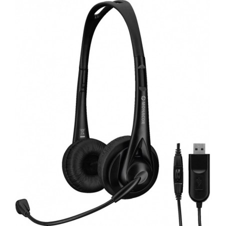 Monacor BH-010USB - słuchawki z mikrofonem USB
