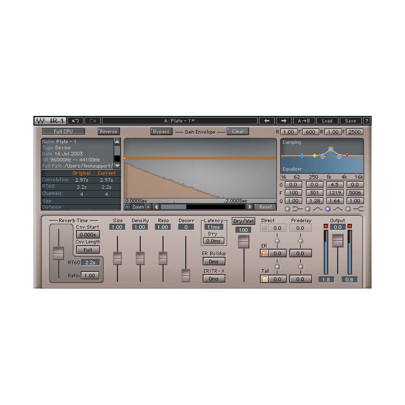 Waves IR1 Convolution Reverb - Wtyczka pogłosu (do pobrania) Waves IR1 Convolution Reverb - Wtyczka pogłosu (do pobrania)