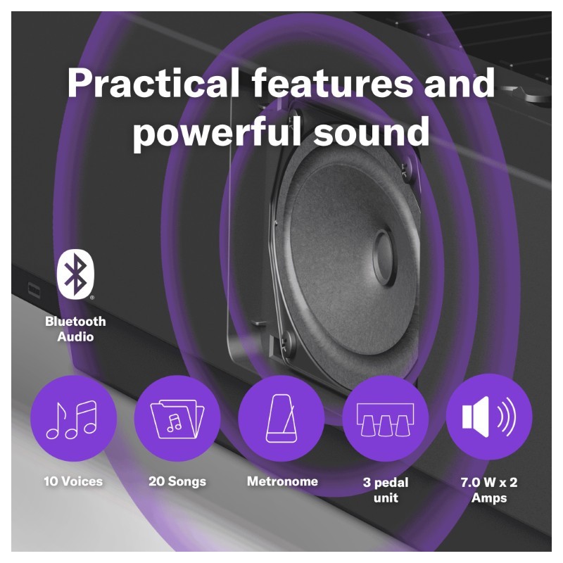 Yamaha P-145BT - Pianino cyfrowe z Bluetooth - 6 - Pianina cyfrowe - Pianino cyfrowe P-145BT jest wyposażone w wbudowaną funkcję