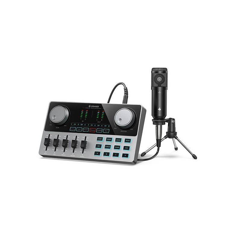 DONNER PODCAST BUNDLE - Zestaw podcast z mikrofonem - 2 - Mikrofony studyjne - Zestaw do podcastu, mikser audio (Podcard), mikro DONNER PODCAST BUNDLE - Zestaw podcast z mikrofonem - 2 - Mikrofony studyjne - Zestaw do podcastu, mikser audio (Podcard), mikro