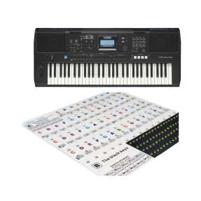 Keyboard Yamaha PSR-E473 + naklejki z literową nazwą dźwięku