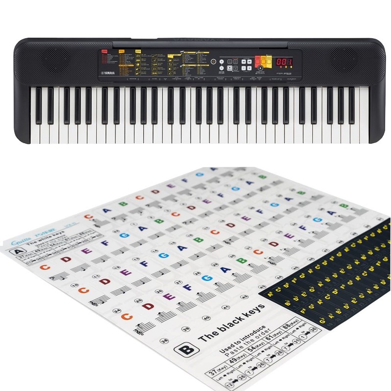 Keyboard Yamaha PSR-F52 + naklejki z literową nazwą dźwięku Keyboard Yamaha PSR-F52 + naklejki z literową nazwą dźwięku