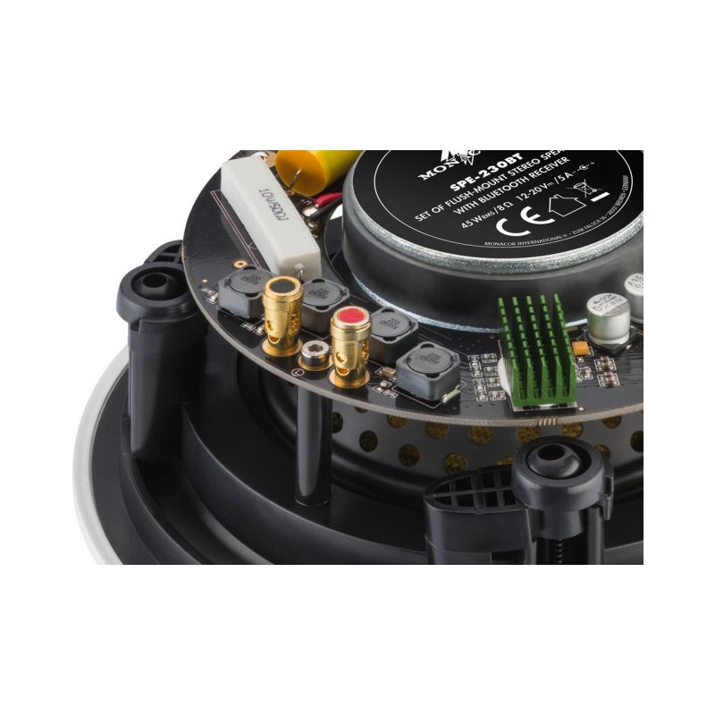 MONACOR SPE-230BT Para 2-drożnych głośników sufitowych HiFi, z odbiornikiem Bluetooth - 2 - Głośniki instalacyjne - Składa się z MONACOR SPE-230BT Para 2-drożnych głośników sufitowych HiFi, z odbiornikiem Bluetooth - 2 - Głośniki instalacyjne - Składa się z