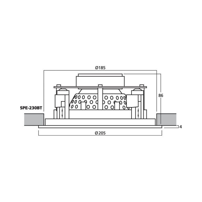 MONACOR SPE-230BT Para 2-drożnych głośników sufitowych HiFi, z odbiornikiem Bluetooth - 3 - Głośniki instalacyjne - Składa się z MONACOR SPE-230BT Para 2-drożnych głośników sufitowych HiFi, z odbiornikiem Bluetooth - 3 - Głośniki instalacyjne - Składa się z