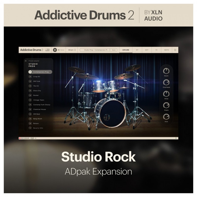XLN Audio Addictive Drums 2: Studio Rock ADpak - Rozszerzenie do wtyczki (do pobrania) XLN Audio Addictive Drums 2: Studio Rock ADpak - Rozszerzenie do wtyczki (do pobrania)