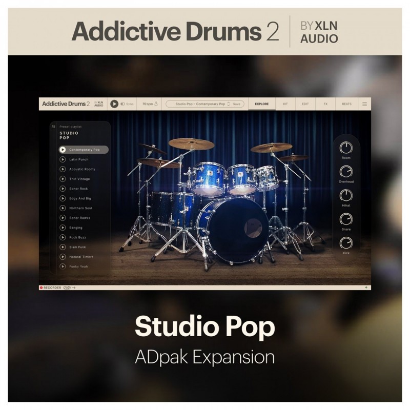 XLN Audio Addictive Drums 2: Studio Pop ADpak - Rozszerzenie do wtyczki (do pobrania) XLN Audio Addictive Drums 2: Studio Pop ADpak - Rozszerzenie do wtyczki (do pobrania)