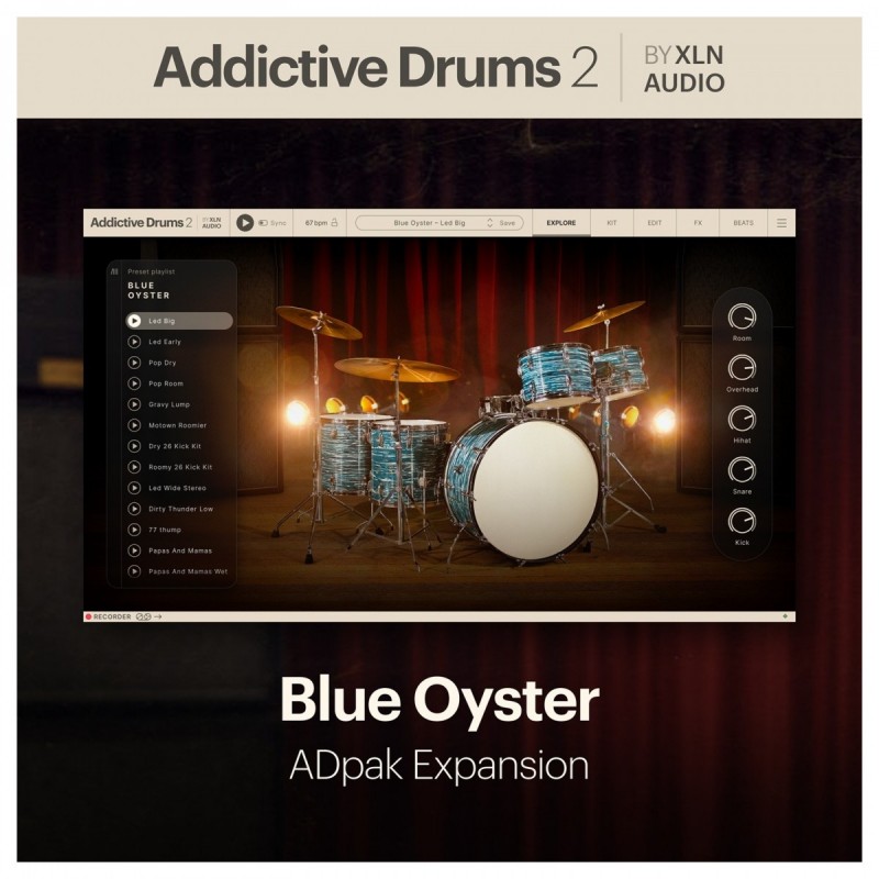 XLN Audio Addictive Drums 2: Blue Oyster ADpak - Rozszerzenie do wtyczki (do pobrania) XLN Audio Addictive Drums 2: Blue Oyster ADpak - Rozszerzenie do wtyczki (do pobrania)