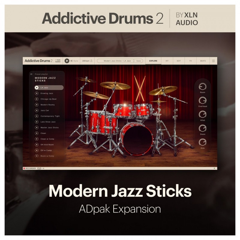 XLN Audio Addictive Drums 2: Modern Jazz Sticks ADpak - Rozszerzenie do wtyczki (do pobrania) XLN Audio Addictive Drums 2: Modern Jazz Sticks ADpak - Rozszerzenie do wtyczki (do pobrania)