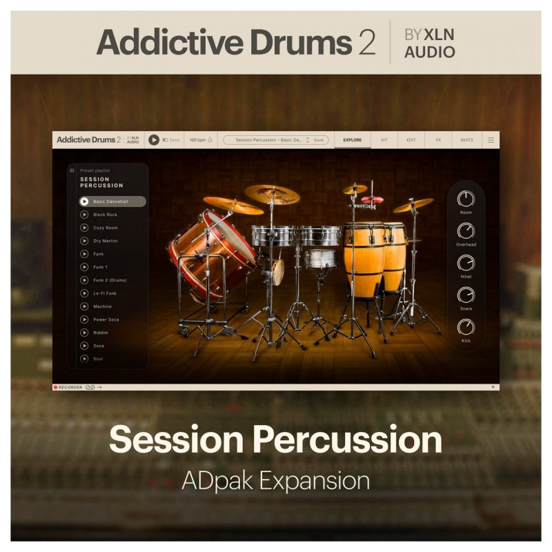 XLN Audio Addictive Drums 2: Session Percussion ADpak - Rozszerzenie do wtyczki (do pobrania) XLN Audio Addictive Drums 2: Session Percussion ADpak - Rozszerzenie do wtyczki (do pobrania)