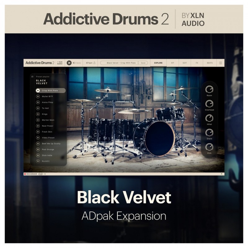 XLN Audio Addictive Drums 2: Black Velvet ADpak - Rozszerzenie do wtyczki (do pobrania) XLN Audio Addictive Drums 2: Black Velvet ADpak - Rozszerzenie do wtyczki (do pobrania)