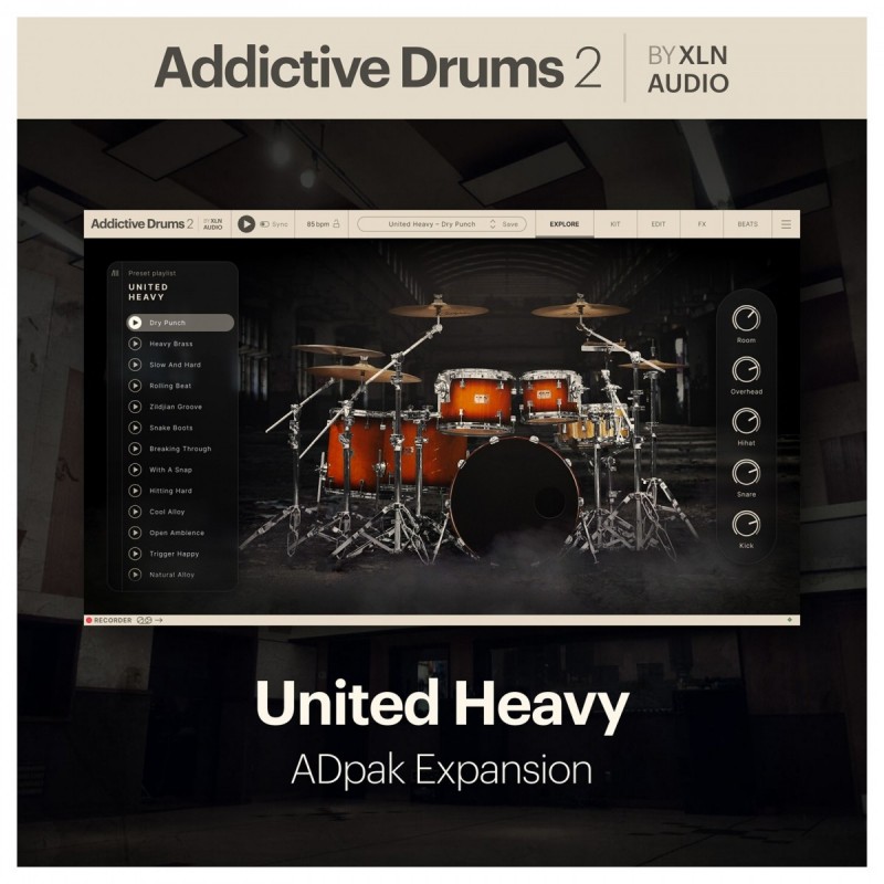 XLN Audio Addictive Drums 2: United Heavy ADpak - Rozszerzenie do wtyczki (do pobrania) XLN Audio Addictive Drums 2: United Heavy ADpak - Rozszerzenie do wtyczki (do pobrania)