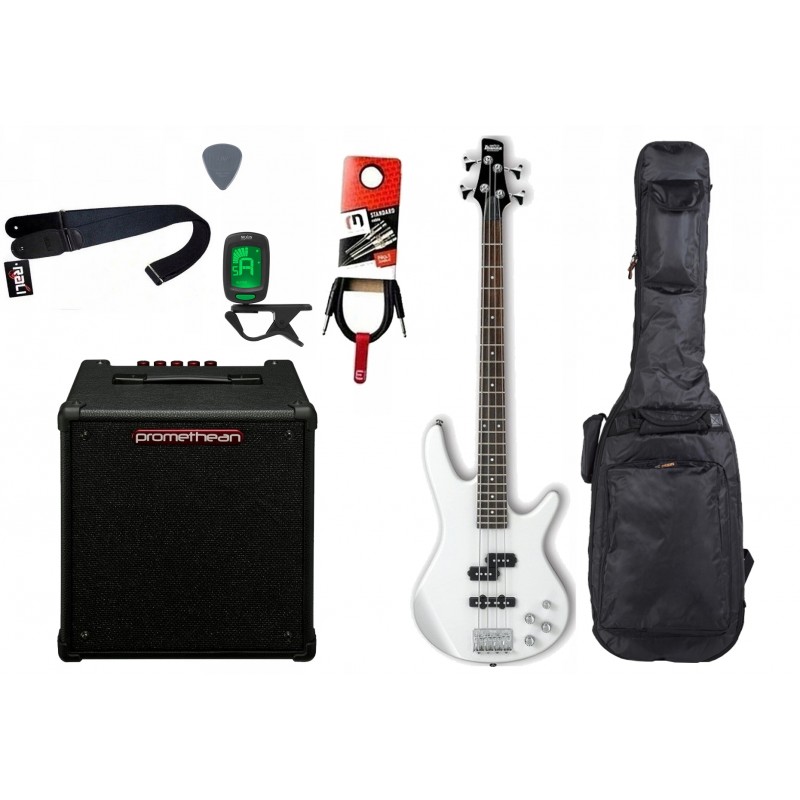 Gitara basowa Ibanez GSR200-PW + Wzmacniacz 20W + Kabel + Pokrowiec Gitara basowa Ibanez GSR200-PW + Wzmacniacz 20W + Kabel + Pokrowiec