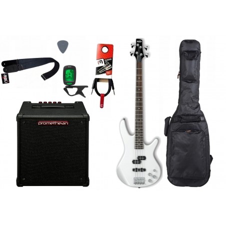 Gitara basowa Ibanez GSR200-PW + Wzmacniacz 20W + Kabel + Pokrowiec
