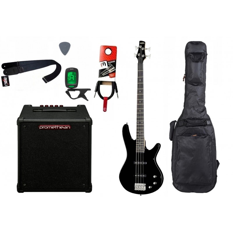 Gitara basowa Ibanez GSR180-BK + Wzmacniacz 20W + Kabel + Pokrowiec Gitara basowa Ibanez GSR180-BK + Wzmacniacz 20W + Kabel + Pokrowiec