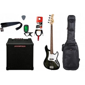 Gitara basowa Cort GB24 JJ TBK + Wzmacniacz 20W + Kabel + Tuner + Statyw