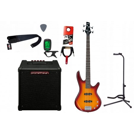Gitara basowa Ibanez GSR180-BS + Wzmacniacz 20W + Kabel + Tuner + Statyw